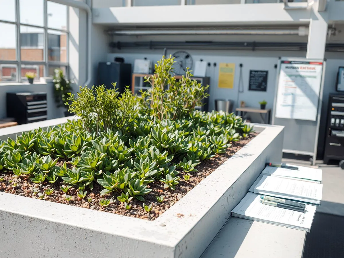 怡庭轻型屋顶花园实景,展示轻质基质和佛甲草覆盖效果